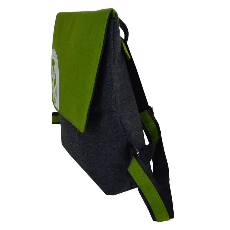 Jo Luping Koru White On Green Dark Grey Ecofelt Backpack image number 2